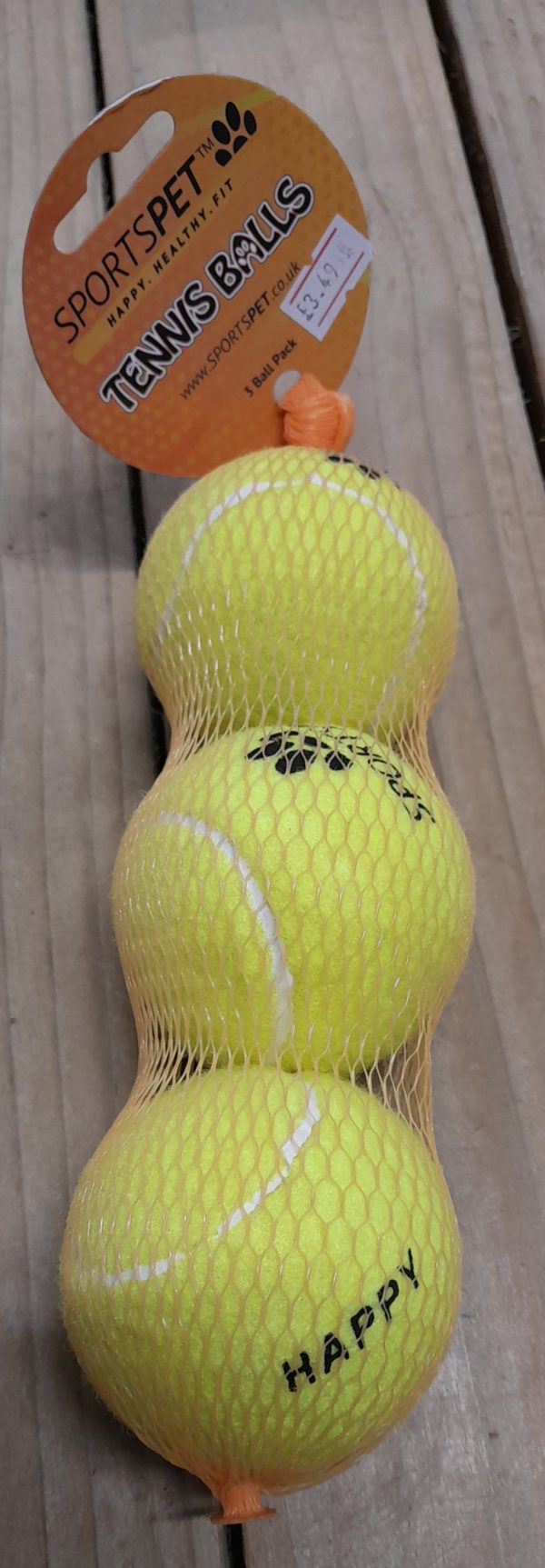 Sportspet Tennis Ball Medium 3 pack Yellow