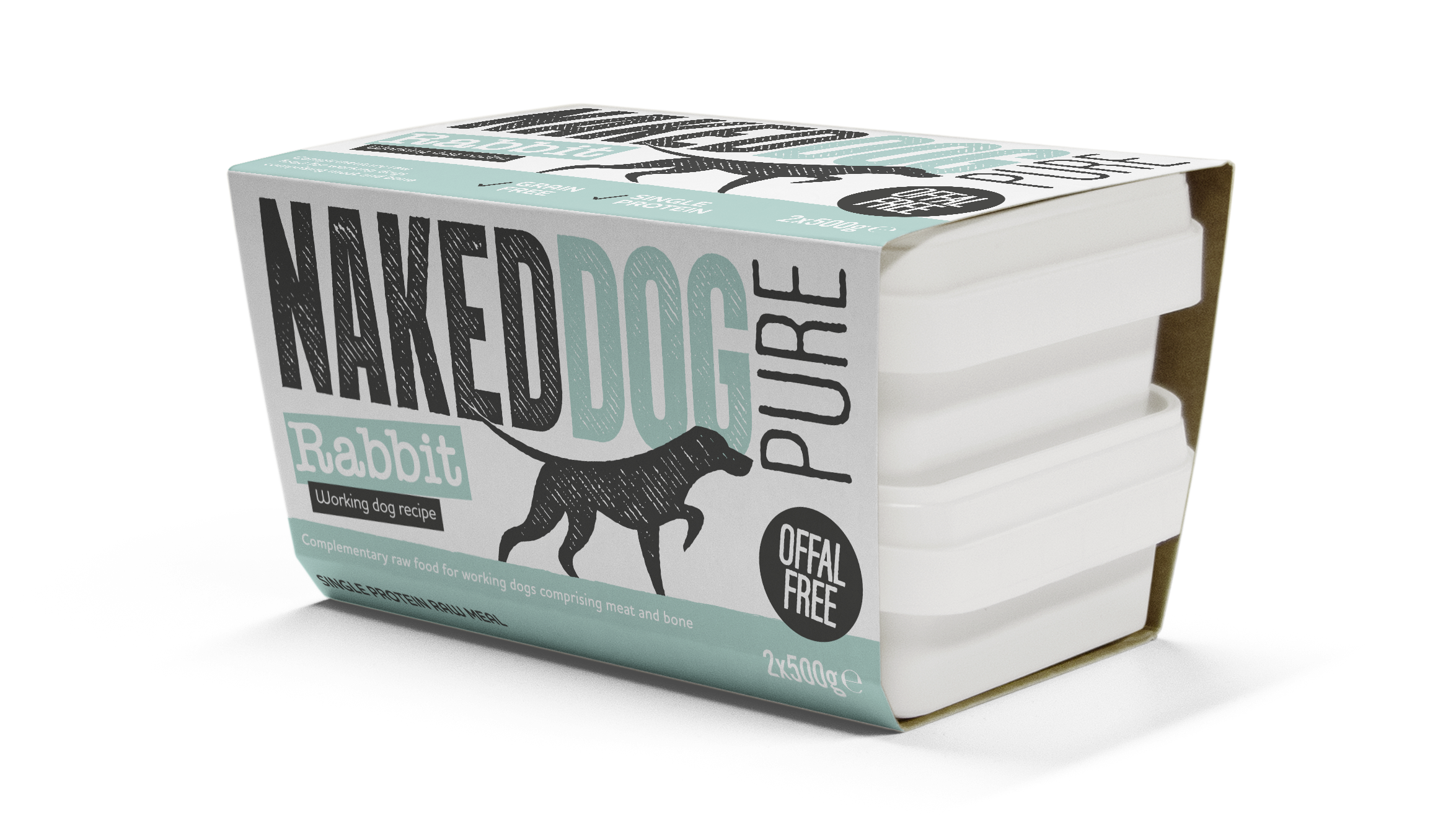 Naked Dog Pure Working Dog Offal Free Rabbit 2x500g