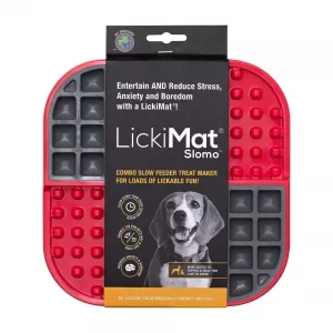 LickiMat Slomo Combo Slow Feeder for Dogs Red