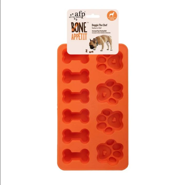 4 Pack Silicone Molds Puppy Dog Paw and Dog Bone Silicone Dog Treat Molds  for Baking Chocolate,Candy,Jelly,Ice Cube,Dog Treats