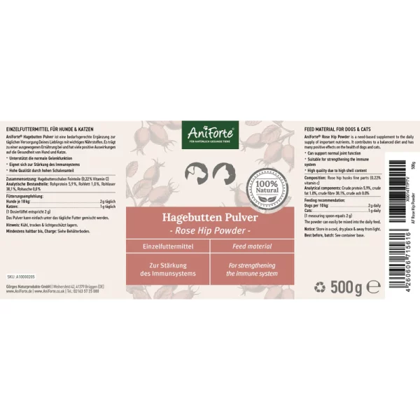 Aniforte Rose Hip Powder for Dogs and Cats - Image 2