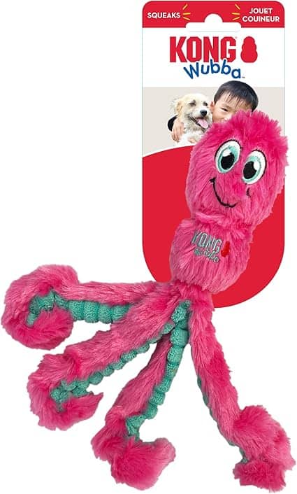KONG Wubba Octopus Tug and Fetch Squeak Dog Toy