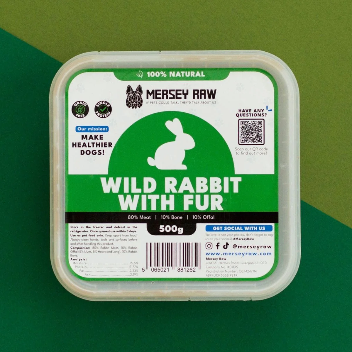 Mersey Raw Rabbit 500g
